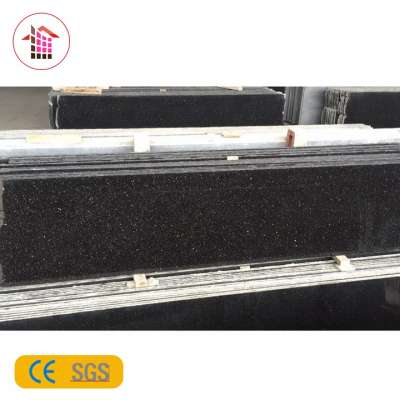 Premium price per square meter of absolute polished black galaxy granite for kitchen countertop and floor tiles