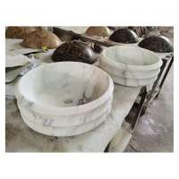 Statuario snow white marble basins